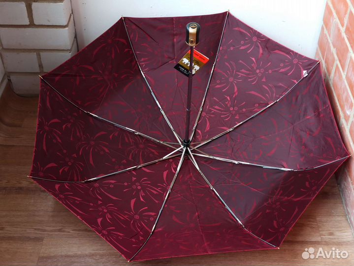 Зонт женский Три слона полный автомат бордовый