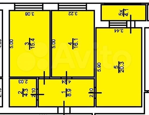 2-к. квартира, 65,1 м², 1/9 эт.