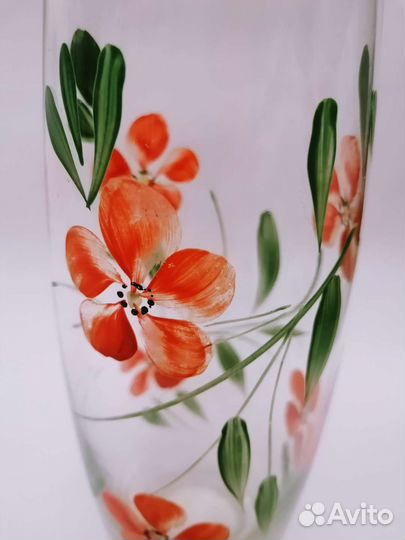 Ваза стекло ручная роспись