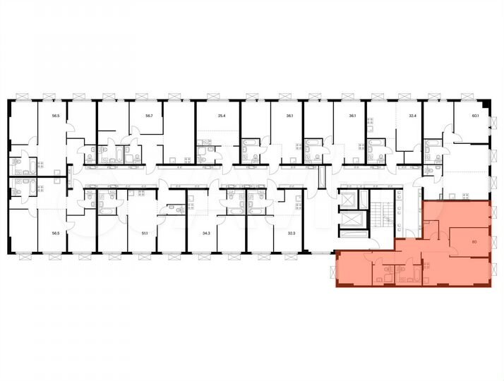 3-к. квартира, 80 м², 11/15 эт.