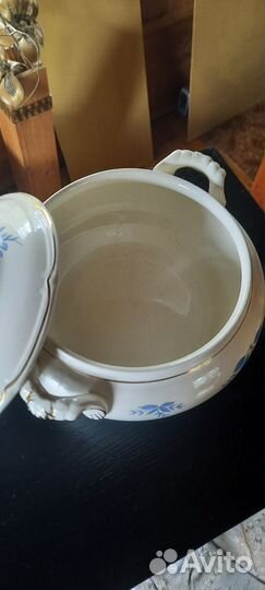 Новая Супница фарфор зик. Солонка в подарок