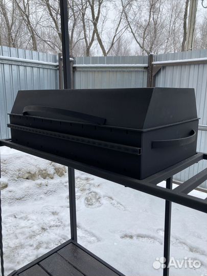 Мангал с печью под казан и крышей