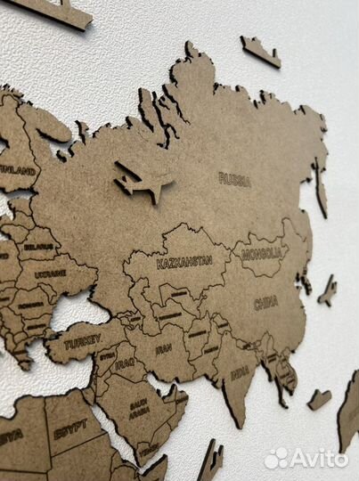 Настенная карта мира из дерева.Интерьерные карты