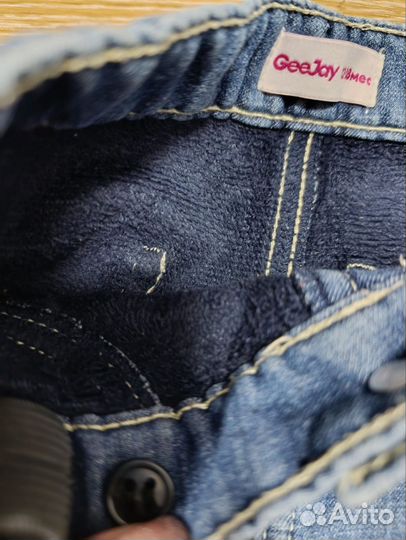 Джинсы утеплённые р.86-92