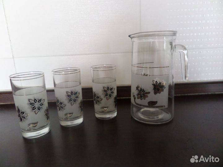 Стеклянные кувшин,стаканы,фужеры,стопки. СССР