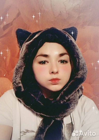 Шапка с ушами и шарфом (зверошапка)