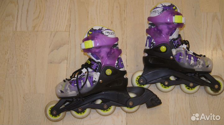 Роликовые коньки для девочки раздвижные б/у 30-33