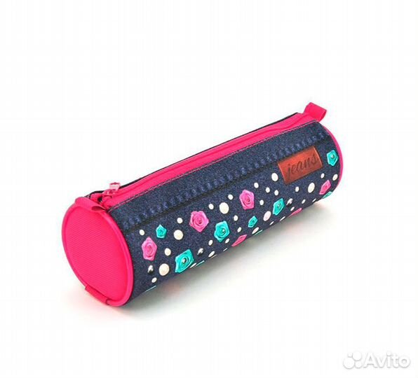 Пенал 1 отделение. пмо 05-20, Жемчуг на джинсе, 54