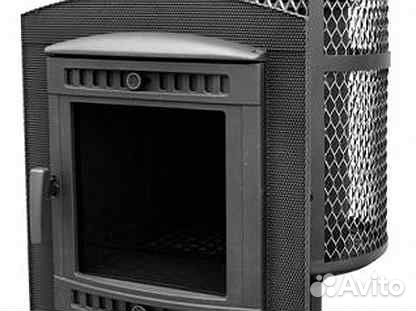 Банная печь Атмосфера L (чугун 11мм) сетка нерж