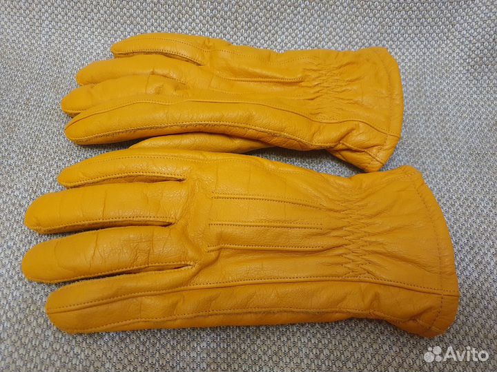 Zara перчатки утепленные мужские кожа