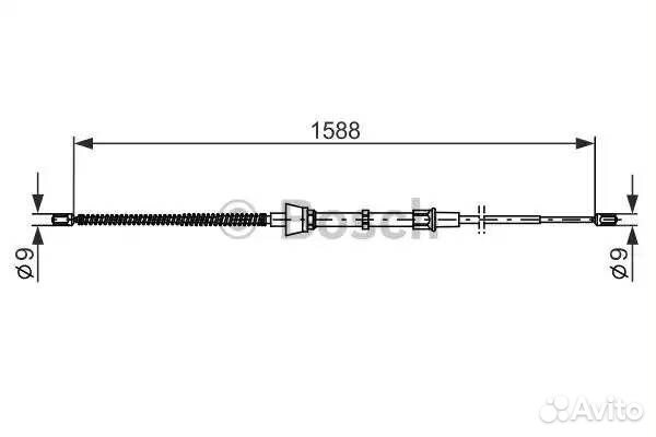 Трос ручного тормоза skoda Fabia II/VW Polo 09боль