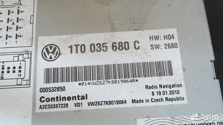 Магнитола Volkswagen Scirocco 2008, 2010