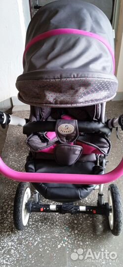 Коляска Prampol Daisy 3 в 1Серый/Розовый/Белый