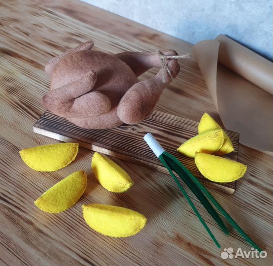 Еда из фетра. Набор с курицей