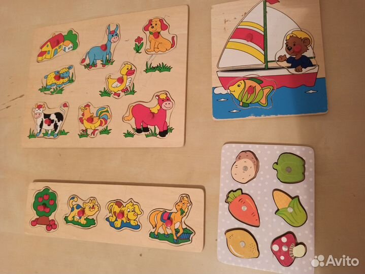 Деревянные пазлы вкладыши