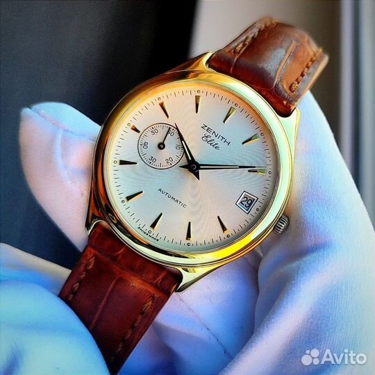 Золотые часы Zenith Elite 37 mm 18k Gold