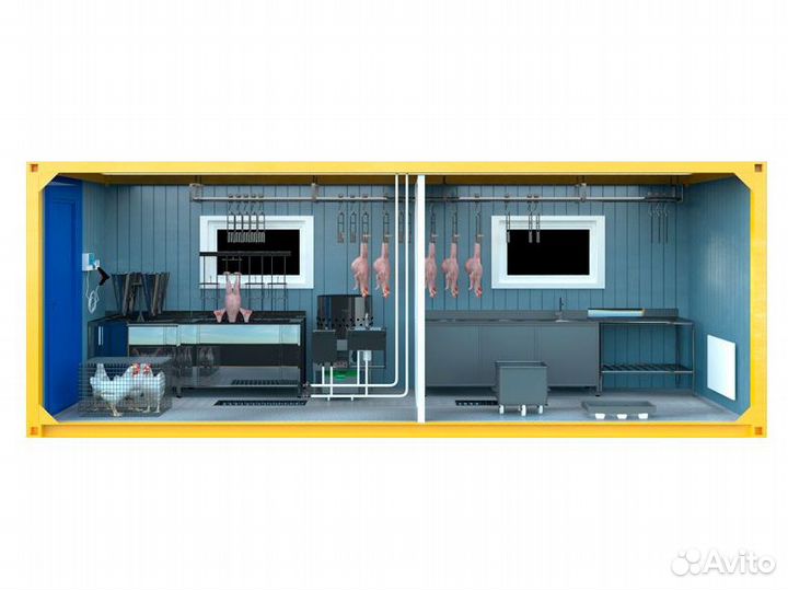 Модульный цех убоя птицы до 300 голов