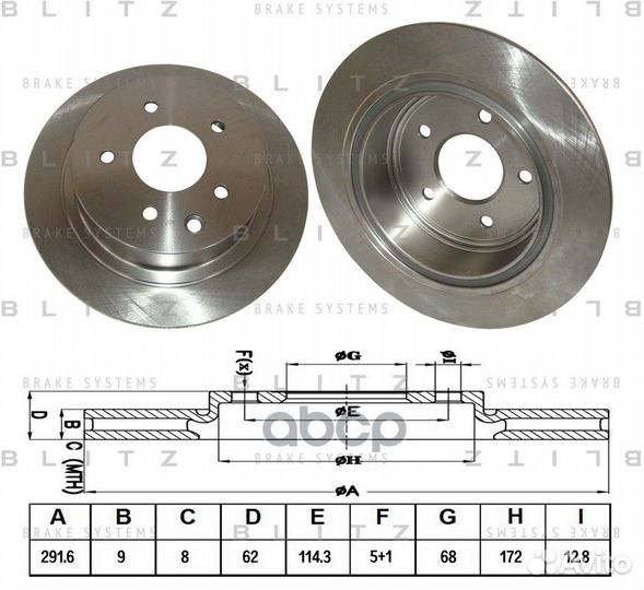 Диск тормозной BS0252 Blitz
