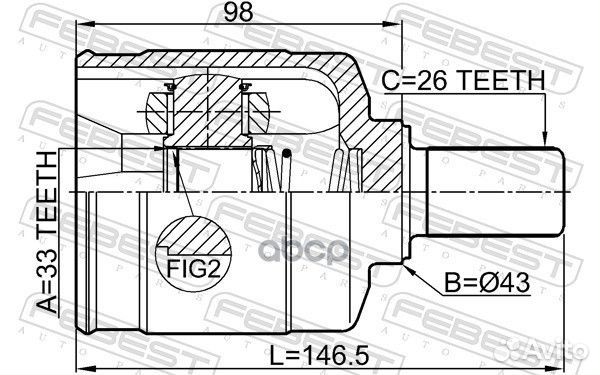 Шрус внутренний левый renault duster 2411-dustl