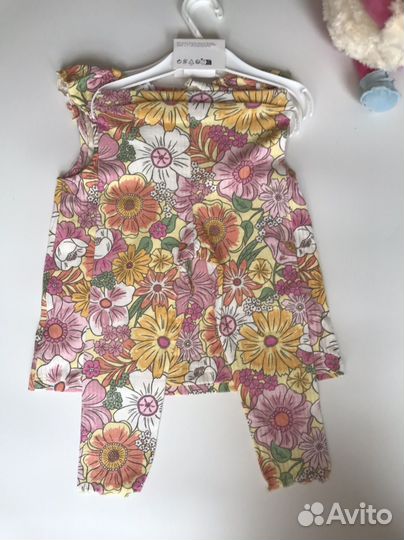 Новый комплект для девочки h&m 92 костюм лосины