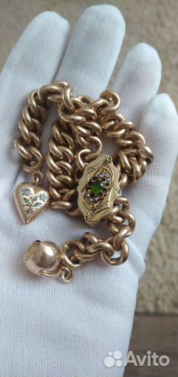 Уникальное старинное украшение, золотой женский бр