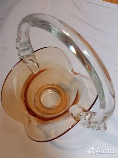 Ваза конфетница цветное стекло