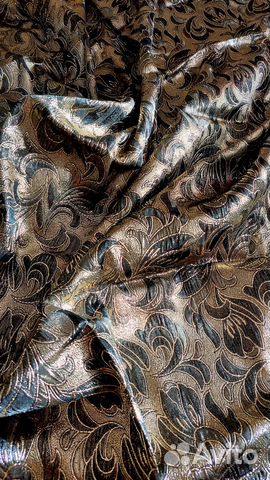 Красивейшая ткань 2м парча, цвет черный с золотом