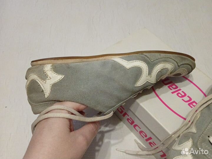 Кроссовки ретро, винтаж замшевые р. 37 женские