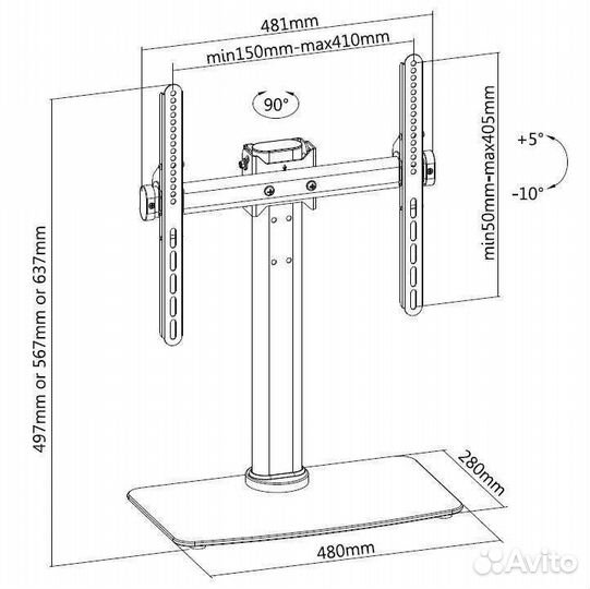 Универсальная подставка для тв с поворотом 400х400