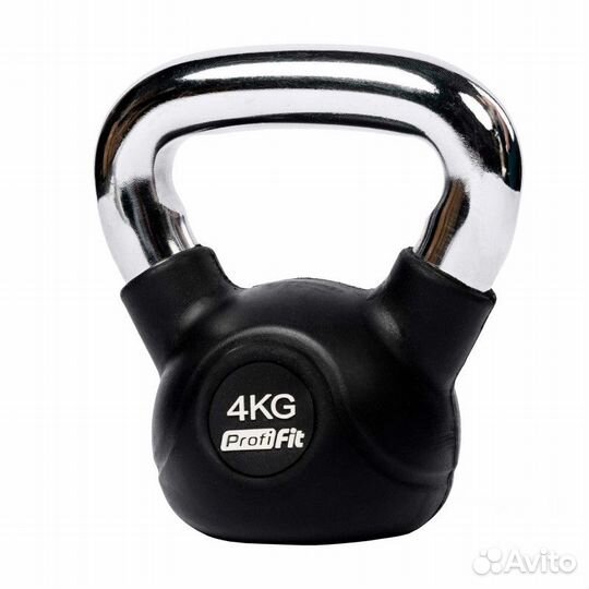 Гиря обрезиненная с хромированной ручкой