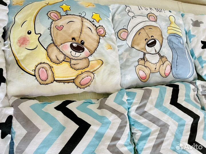 Бортики -подушечки в детскую кроватку