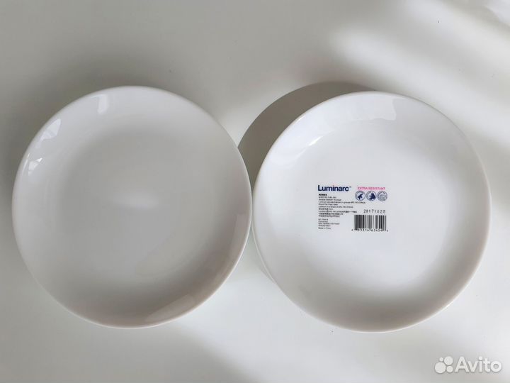 Набор luminarc diwali белый и 2 тарелки для пиццы