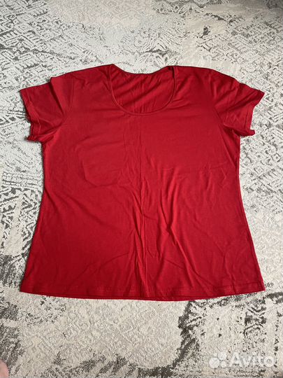 Футболка красная женская трикотажная 58