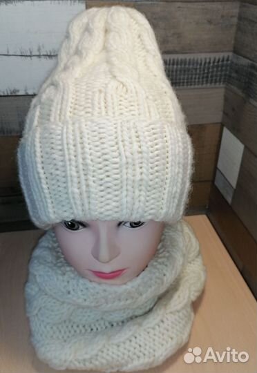 Комплект шапка и снуд женский