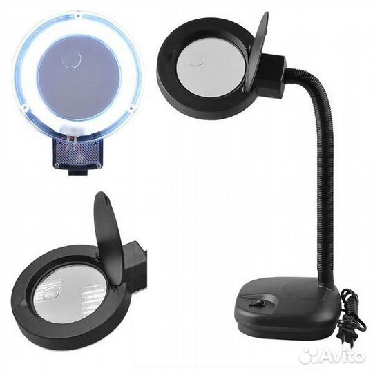 Лупа лампа бестеневая настольная 2x/20x-85мм