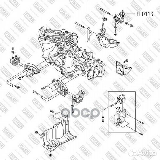 Опора двигателя задняя FL0113 fixar
