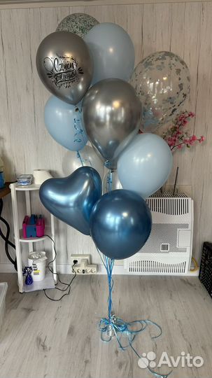 Оформление воздушными шарами с гелием с обработкой