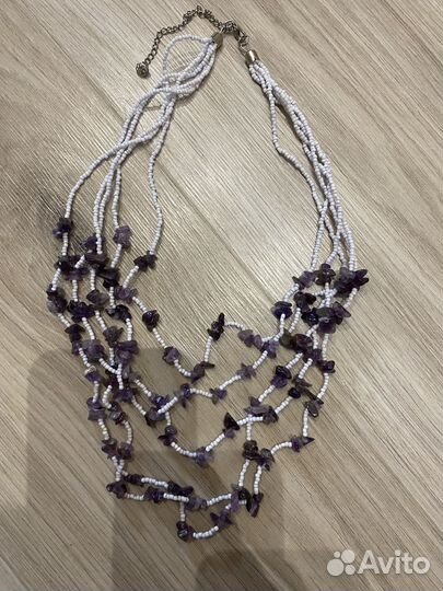 Колье/ Бусы из бисера и камней