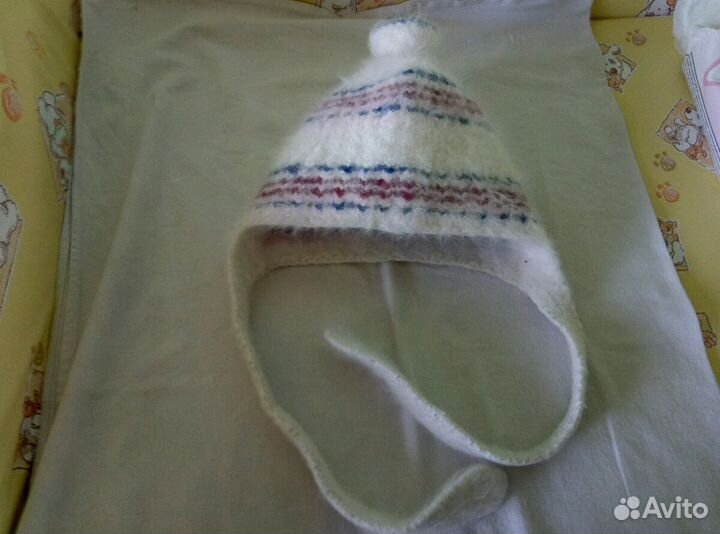 Детская шапочки из пуха кролика