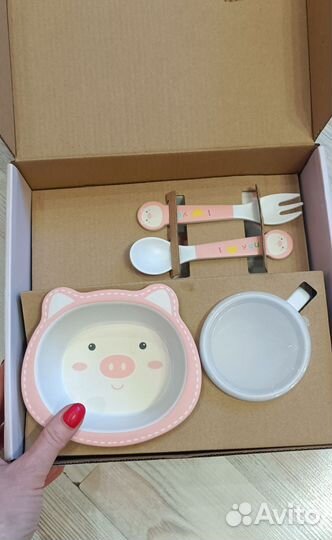 Набор детской посуды эко бамбук 5 предметов