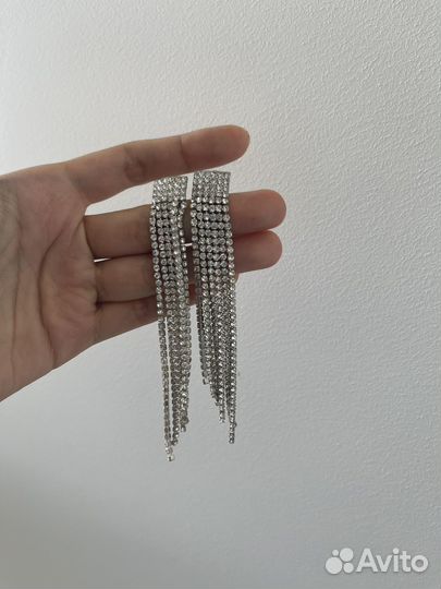 Серьги вечерние кристаллы