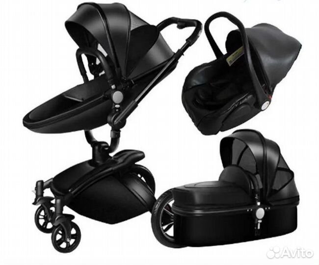 Коляска 3в 1 из эко кожи