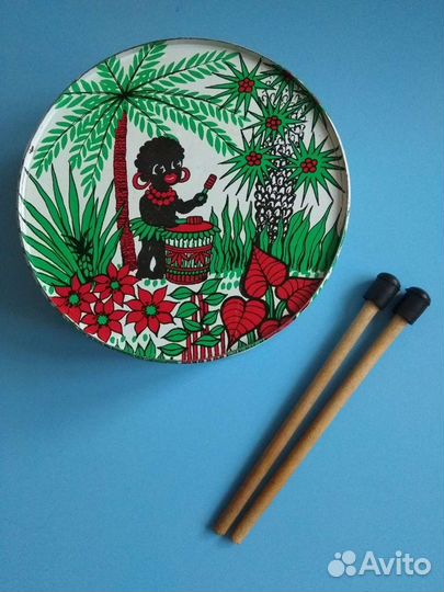 Барабан Детский СССР с палочками Коллекционерам