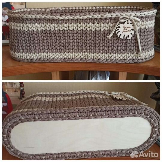 Вязаные корзинки ручной работы