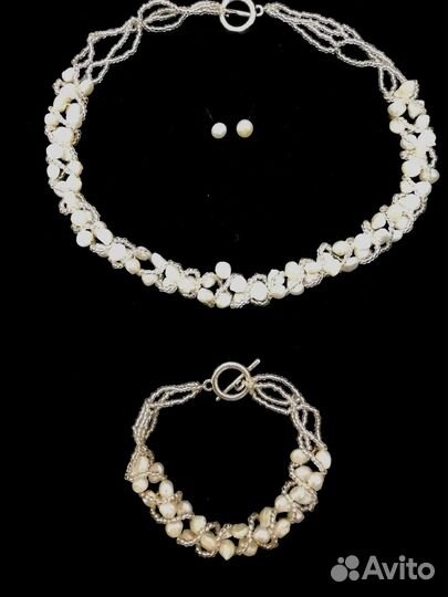 Комплект с натуральным жемчугом