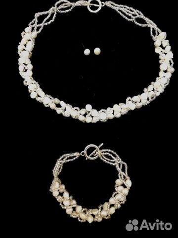 Комплект с натуральным жемчугом
