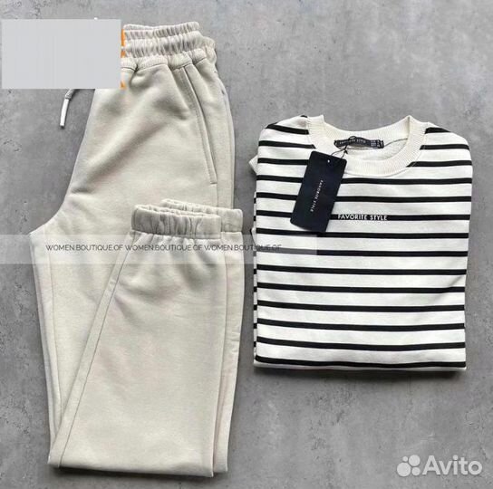 Костюм двойка трикотажный в полоску