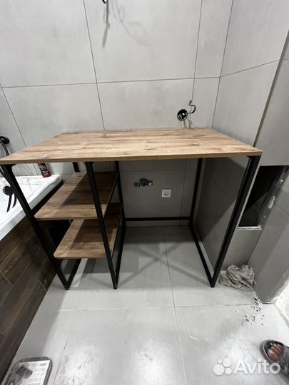 Полка для ванной деревянная