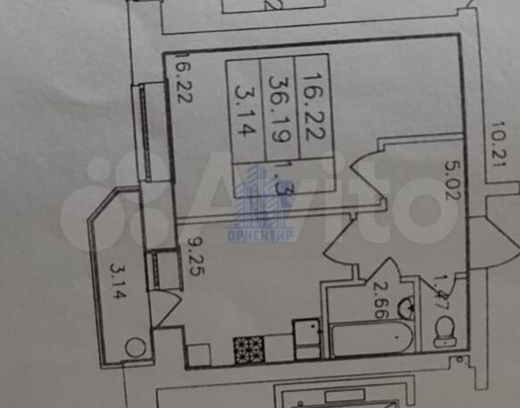 1-к. квартира, 36,2 м², 2/7 эт.