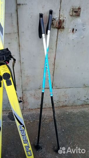 Деревянные лыжи + палки